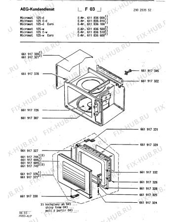 Схема №1 MC 125 - D/GB с изображением Дверца для свч печи Aeg 8996619173298