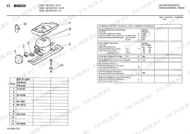 Взрыв-схема холодильника Bosch GSD3012 - Схема узла 02