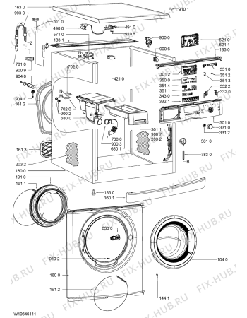 Схема №2 WA STAR 67 EX с изображением Обшивка для стиралки Whirlpool 481010617262