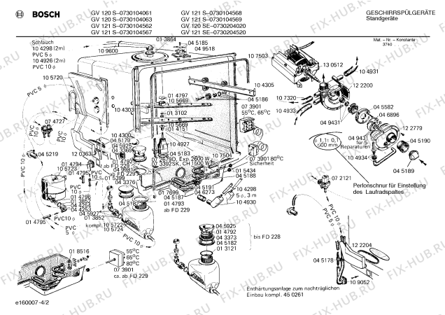 Взрыв-схема посудомоечной машины Bosch 0730104063 GV120S - Схема узла 02