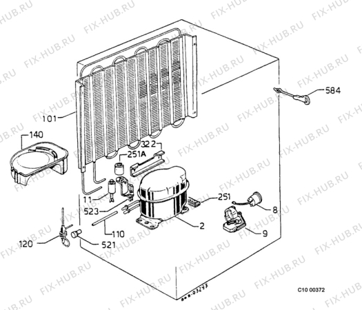 Взрыв-схема холодильника Electrolux ER1534T - Схема узла Functional parts