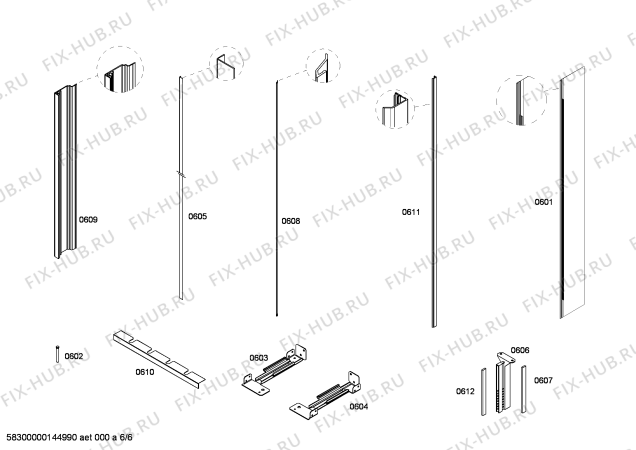 Взрыв-схема холодильника Gaggenau RC462200AU - Схема узла 06