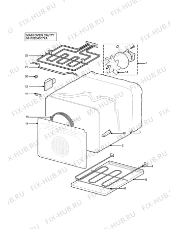 Взрыв-схема плиты (духовки) Electrolux EOD984W2 - Схема узла H10 Main Oven Cavity (large)