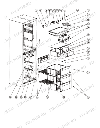 Взрыв-схема холодильника Indesit C236NFSLZ (F028693) - Схема узла