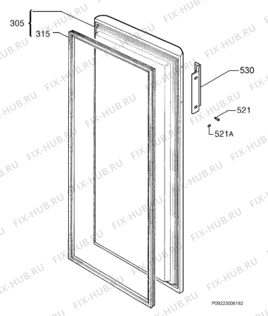 Взрыв-схема холодильника Aeg Electrolux A60300GS1 - Схема узла Door 003