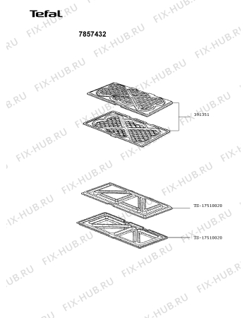Взрыв-схема вафельницы (бутербродницы) Tefal 7857432 - Схема узла 7857432D.E_2