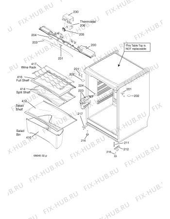 Взрыв-схема холодильника Hotpoint RLM36A0 (F034978) - Схема узла