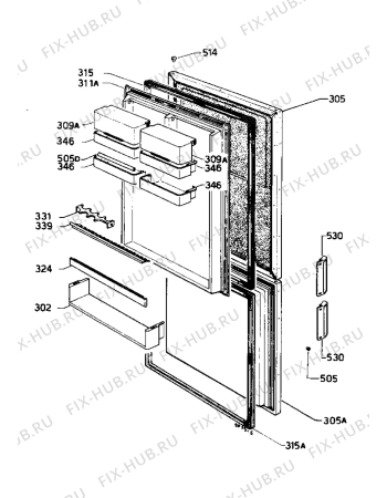 Взрыв-схема холодильника Zanussi ZS718/8 - Схема узла Refrigerator door