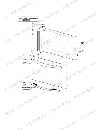 Взрыв-схема плиты (духовки) Electrolux EDB705B - Схема узла H10 Main Oven Door (large)