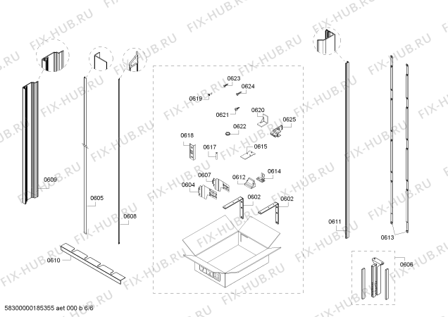 Схема №5 RC462701TW Gaggenau с изображением Изоляция для холодильника Bosch 10003901