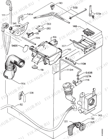 Взрыв-схема стиральной машины Zanussi FJS654C - Схема узла Hydraulic System 272