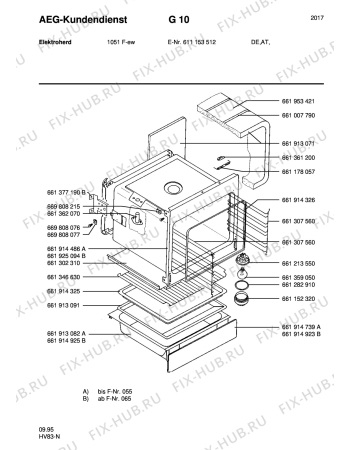 Взрыв-схема плиты (духовки) Aeg 1051F-EW - Схема узла Section3