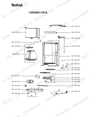 Схема №1 FG260810/87A с изображением Кабель для электрокофемашины Moulinex SS-201770