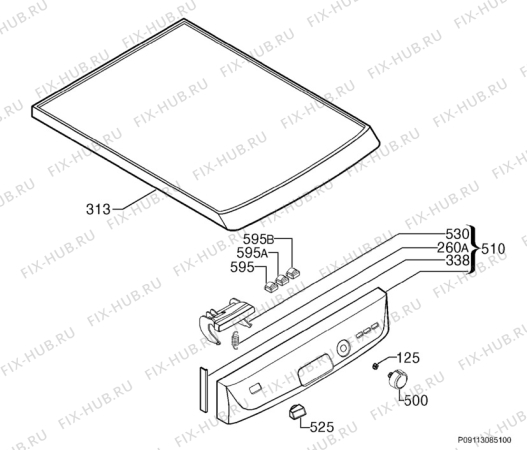 Взрыв-схема посудомоечной машины Rex Electrolux RSF45055SR - Схема узла Command panel 037