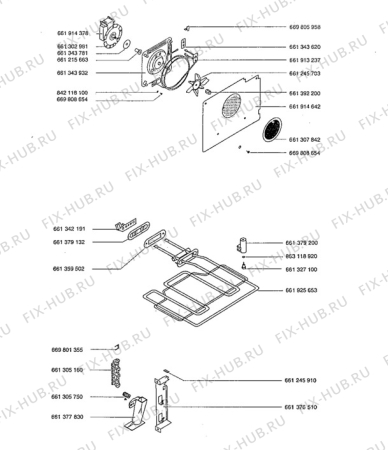 Взрыв-схема плиты (духовки) Aeg 3201B-RG - Схема узла Electrical equipment