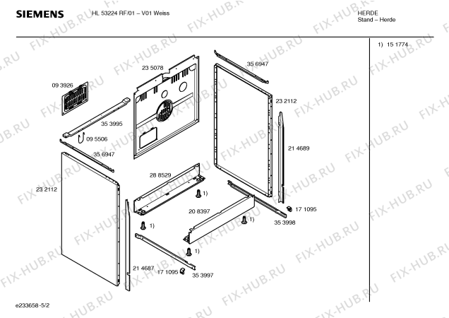 Схема №4 HL53224RF с изображением Инструкция по эксплуатации для плиты (духовки) Siemens 00528407