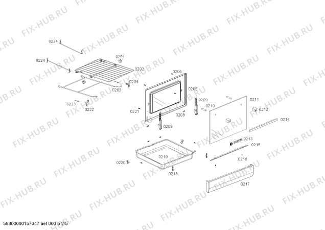 Взрыв-схема плиты (духовки) Bosch HSG16K31SC COCINA BOSCH PRO601 BL L60 220V/50-60Hz - Схема узла 02