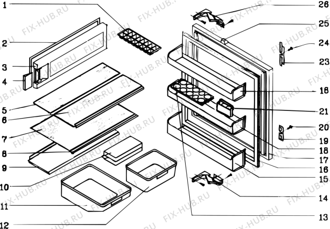 Схема №2 RSP1636 (F008706) с изображением Рамка для холодильной камеры Indesit C00129914