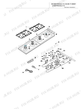 Взрыв-схема плиты (духовки) Indesit BV40L (F047441) - Схема узла