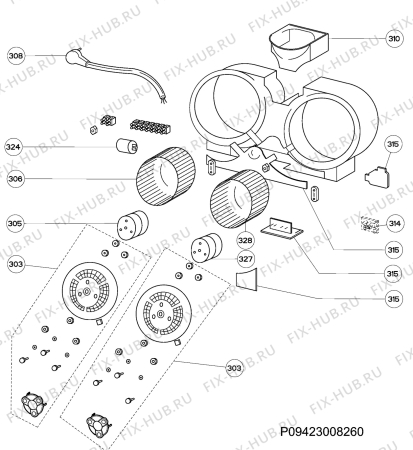 Взрыв-схема вытяжки Juno Electrolux JDA5241E - Схема узла Section 4