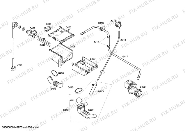 Взрыв-схема стиральной машины Bosch WAE16463TR - Схема узла 04