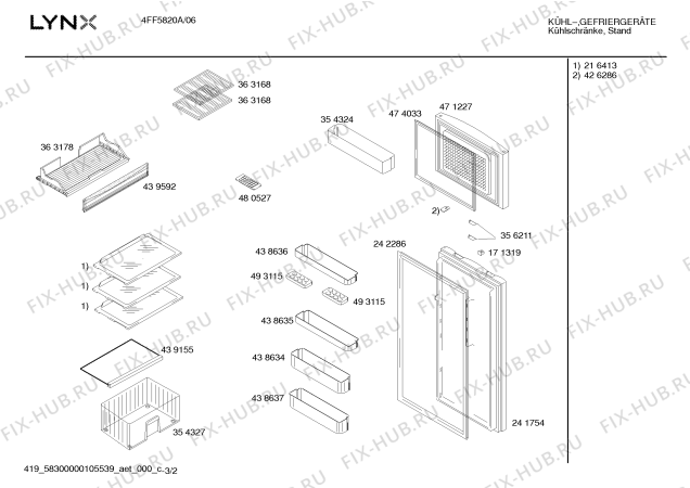 Схема №3 KSG32600NE с изображением Испаритель для холодильника Bosch 00434592
