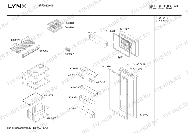 Схема №3 4FF5820A с изображением Дверь для холодильника Bosch 00241754