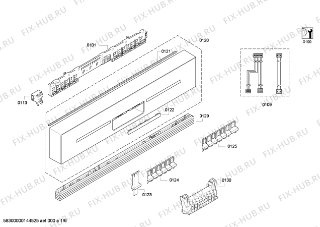 Схема №5 SN55M600GB с изображением Передняя панель для посудомойки Siemens 00675501