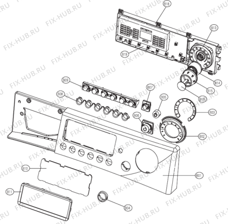Схема №6 WD12120 (394037, DWC-ED1212) с изображением Клавиша для стиральной машины Gorenje 440449