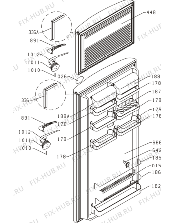 Схема №1 RF6276OA (180813, HZS2766) с изображением Дверка для холодильной камеры Gorenje 247495