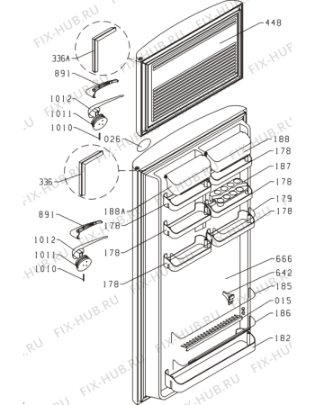Схема №4 RF6325OA (226666, HZS3266) с изображением Дверь для холодильника Gorenje 228310