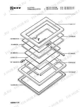 Схема №10 195305810 1067.53LHRCDM с изображением Уплотнитель для плиты (духовки) Bosch 00083338