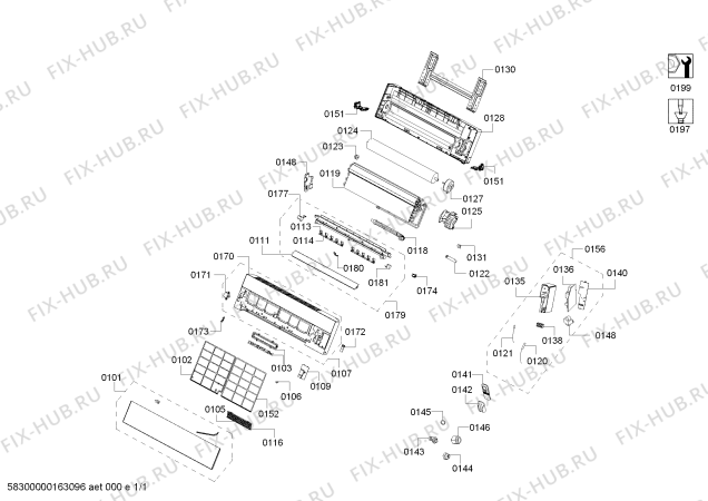 Схема №1 B1ZMI12905 с изображением Рамка для сплит-системы Siemens 00683513