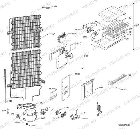 Взрыв-схема холодильника Aeg S83200CMW1 - Схема узла Cooling system 017