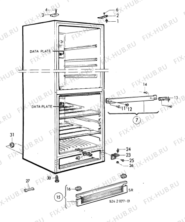 Взрыв-схема холодильника Electrolux AR3410W - Схема узла C10 Cabinet