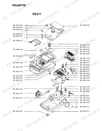 Взрыв-схема пылесоса Rowenta RS211 - Схема узла RS211___.FR1