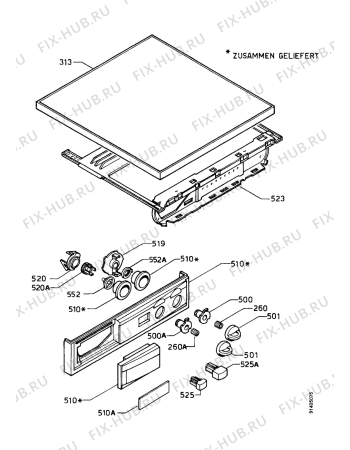 Взрыв-схема стиральной машины Electrolux EW942S - Схема узла Control panel and lid