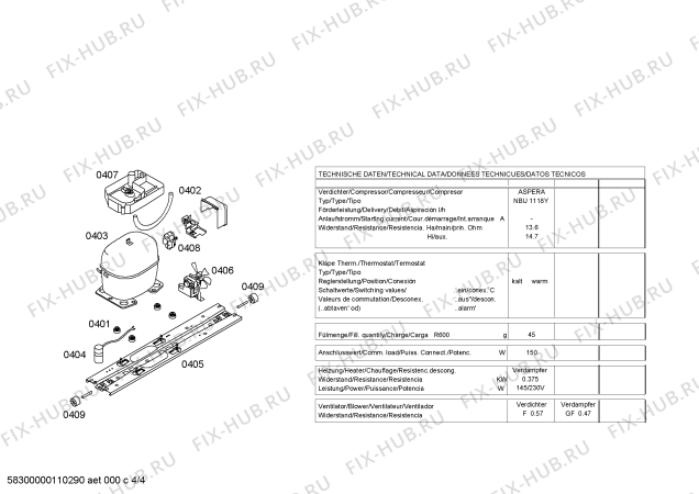 Взрыв-схема холодильника Siemens KG34U190 - Схема узла 04