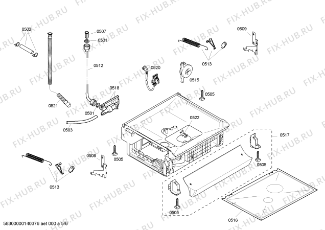 Взрыв-схема посудомоечной машины Bosch SGS43F52EU - Схема узла 05