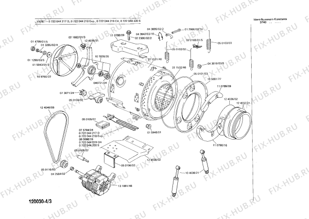 Взрыв-схема стиральной машины Bosch 0722044220 V428 - Схема узла 03