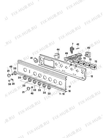 Взрыв-схема плиты (духовки) Electrolux EK6484/1 - Схема узла Command panel 037