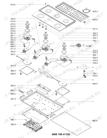 Схема №1 KHMF9010I5 (F091733) с изображением Инструкция по эксплуатации для плиты (духовки) Indesit C00351125
