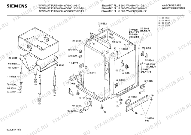 Схема №5 WV680153 SIWAMAT PLUS 680 с изображением Панель для стиральной машины Siemens 00117142