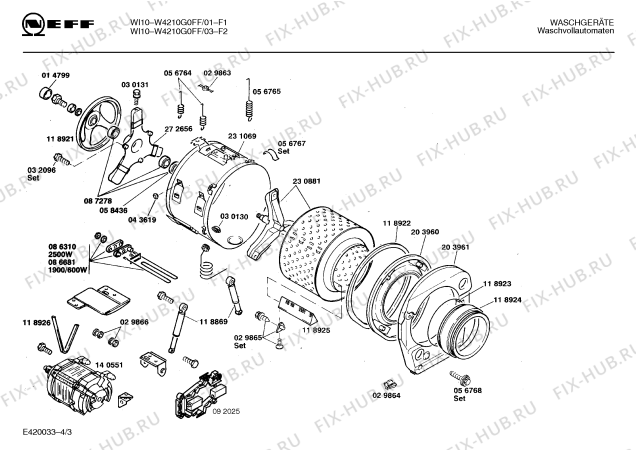 Схема №4 W4210G0FF WI10 с изображением Панель управления для стиральной машины Bosch 00272930