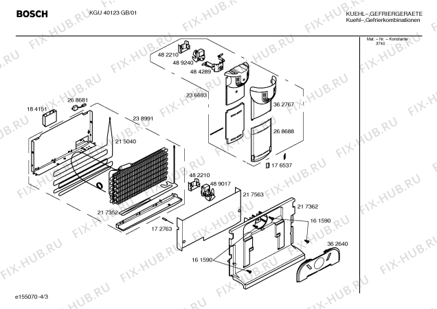 Схема №3 KGU40123GB с изображением Панель управления для холодильника Bosch 00471197