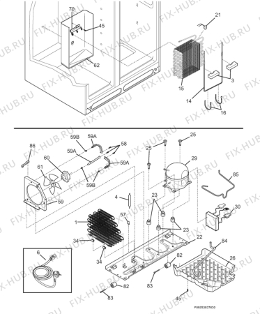 Взрыв-схема холодильника Aeg Electrolux S65629SK - Схема узла Cooling system 017