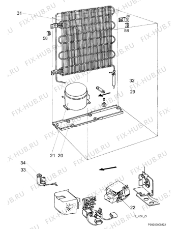 Взрыв-схема холодильника Privileg 030220_4705 - Схема узла Cooling system 017