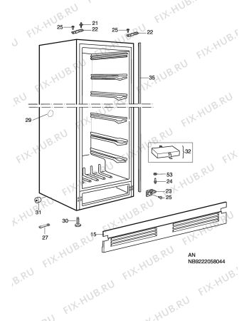 Взрыв-схема холодильника Electrolux EUS2300X - Схема узла C10 Cabinet