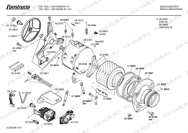 Схема №4 CW15030IL CW1503 с изображением Инструкция по эксплуатации для стиралки Bosch 00516782