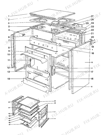 Взрыв-схема холодильника Zanussi ZA5512BR - Схема узла Housing 001